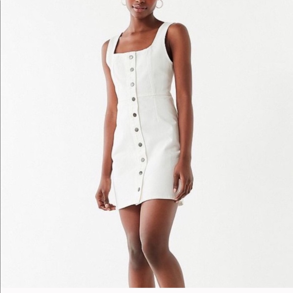 Urban Outfitters White Denim Button Down Dress